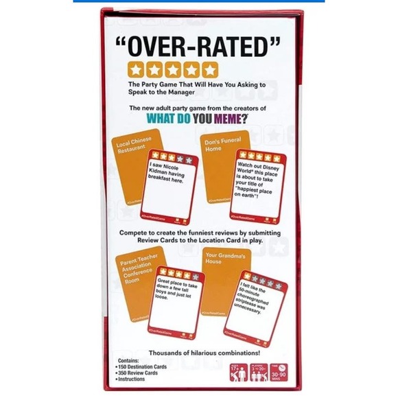 Over-Rated Adult Party Game of Ridiculous Reviews by What Do You Meme? - Picture 2 of 3